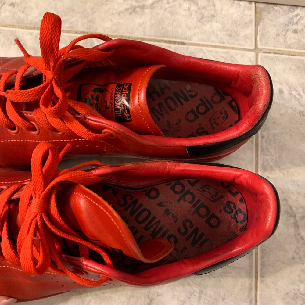 Raf Simons x Stan Smith Red Sneakers Adidas Size 10.5 - Picture 8 of 11